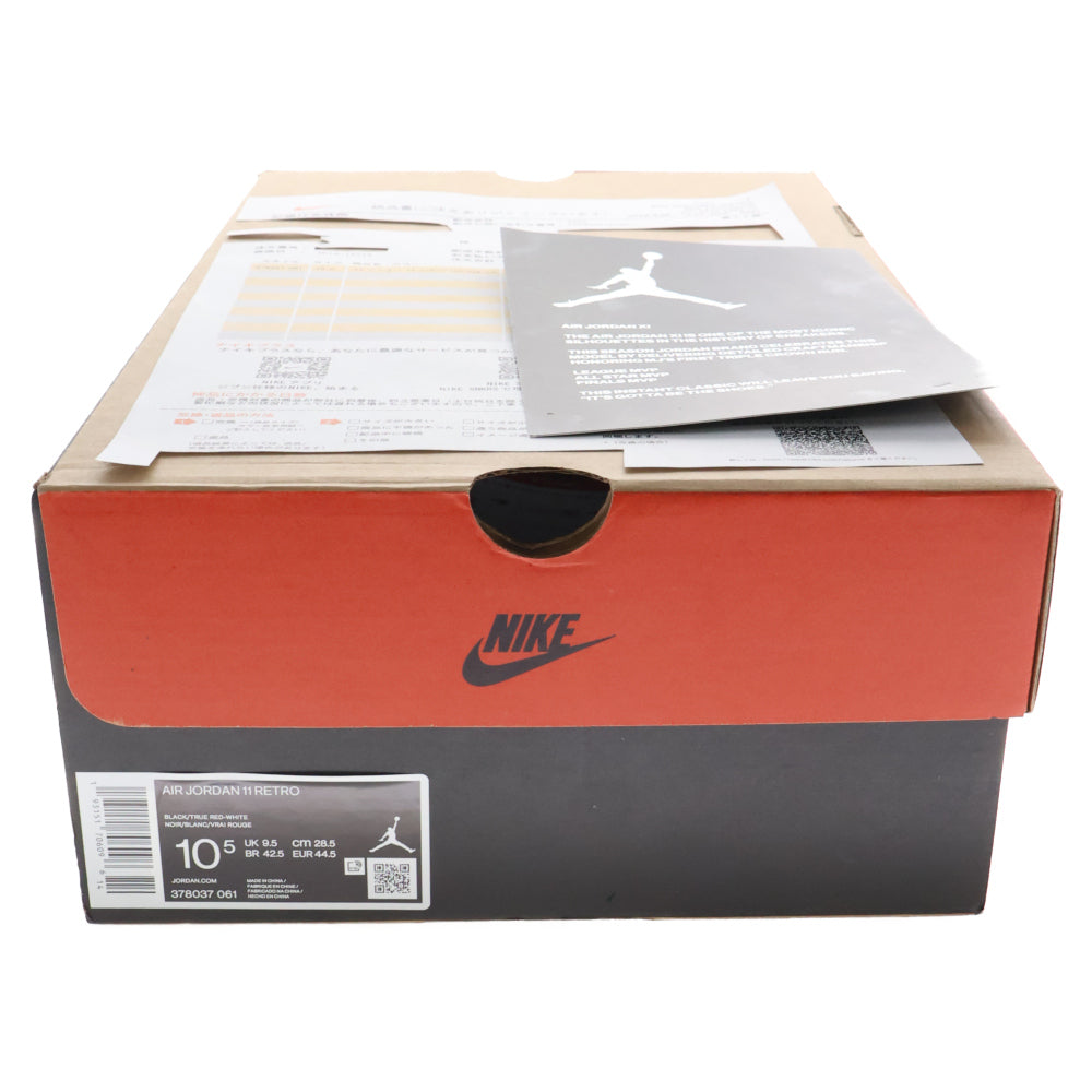 NIKE(ナイキ) AIR JORDAN 11 RETRO BRED エアジョーダン レトロ ブレッド ハイカットスニーカーブラック/レッド US10.5/28.5cm 378037-061