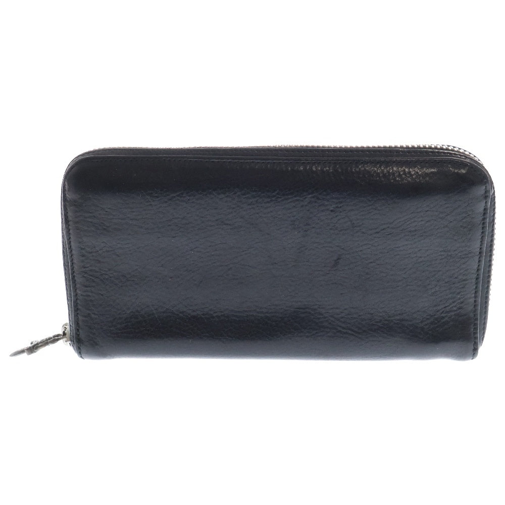 CHROME HEARTS(クロムハーツ) REC F ZIP PLANE プレーン ラウンドジップレザーウォレット 財布 ブラック BCA370