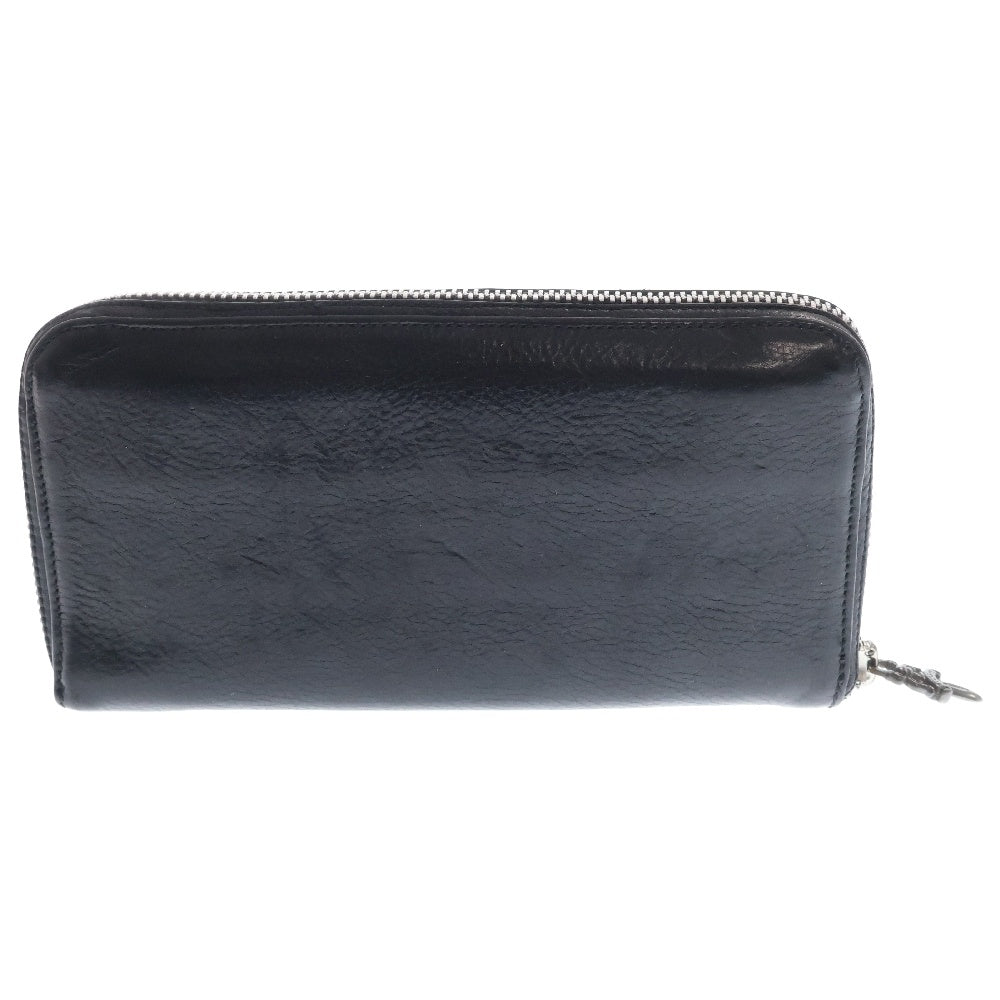 CHROME HEARTS(クロムハーツ) REC F ZIP PLANE プレーン ラウンドジップレザーウォレット 財布 ブラック BCA370