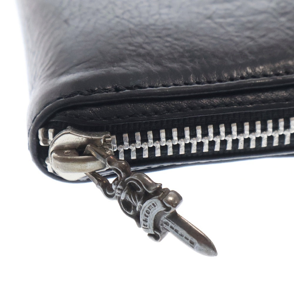 CHROME HEARTS(クロムハーツ) REC F ZIP PLANE プレーン ラウンドジップレザーウォレット 財布 ブラック BCA370