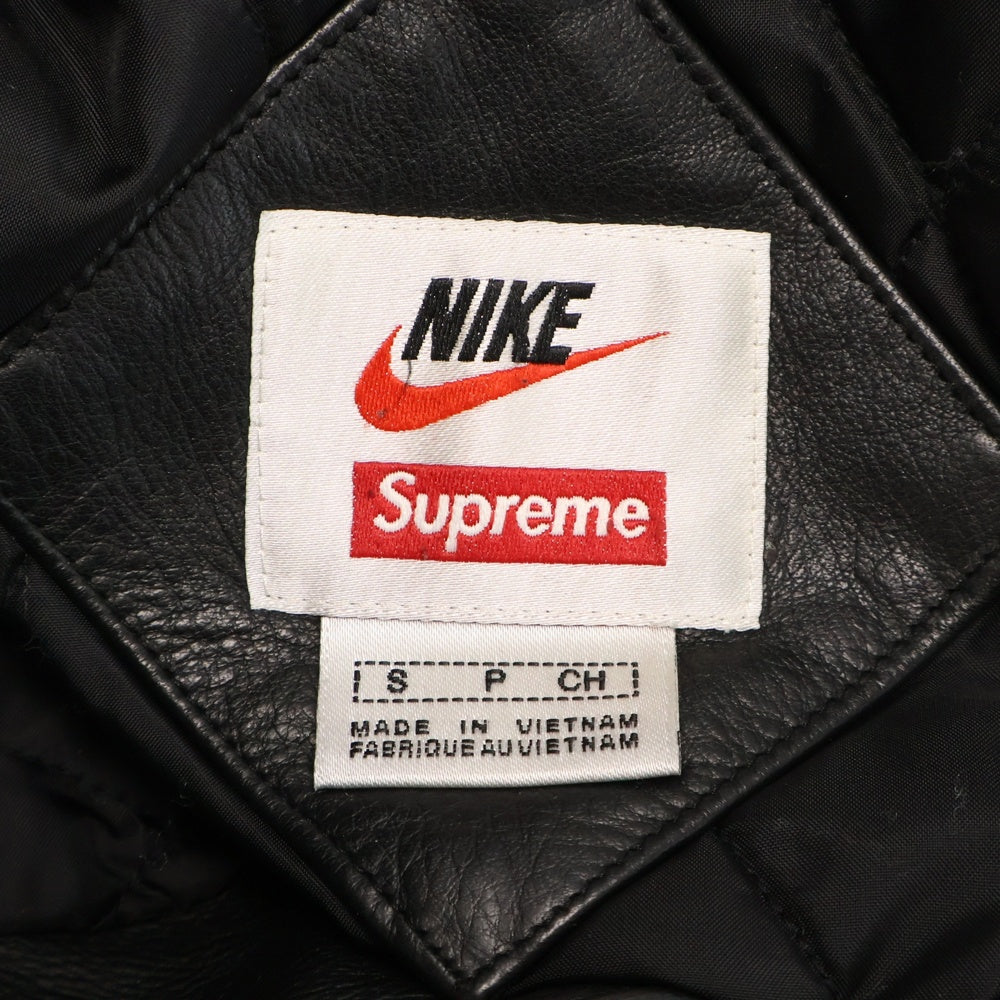 SUPREME(シュプリーム) 19AW ×NIKE Leather Anorak Bomber Jacket ナイキ レザー アノラック ボンバージャケット ブラック CK6218-010