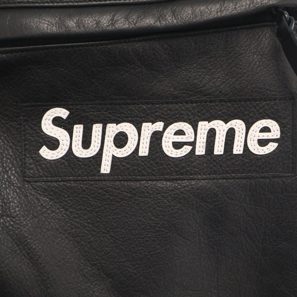SUPREME(シュプリーム) 19AW ×NIKE Leather Warm Up Pants ナイキ レザーウォームアップパンツ ブラック CK6220-010