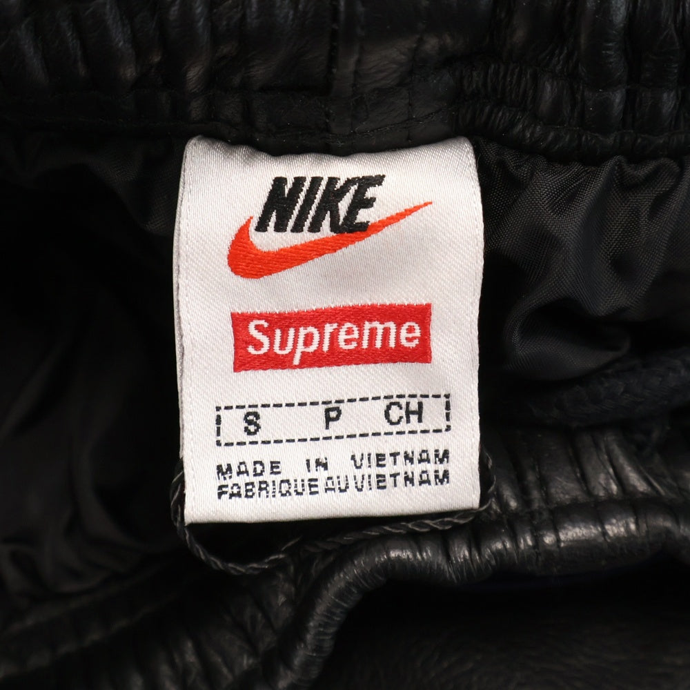 SUPREME(シュプリーム) 19AW ×NIKE Leather Warm Up Pants ナイキ レザーウォームアップパンツ ブラック CK6220-010