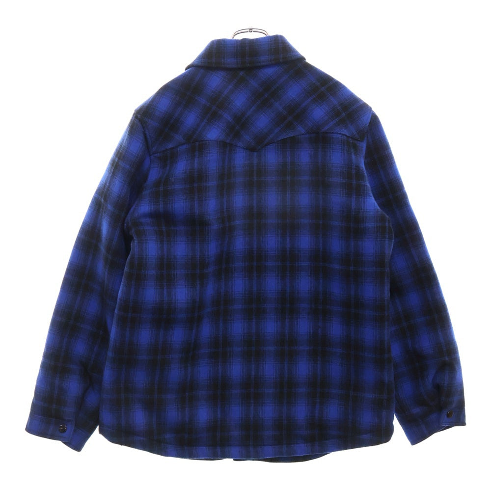 CELINE(セリーヌ) 22AW 長袖パディッドチェックシャツ ブルー/ブラック 2W410994R