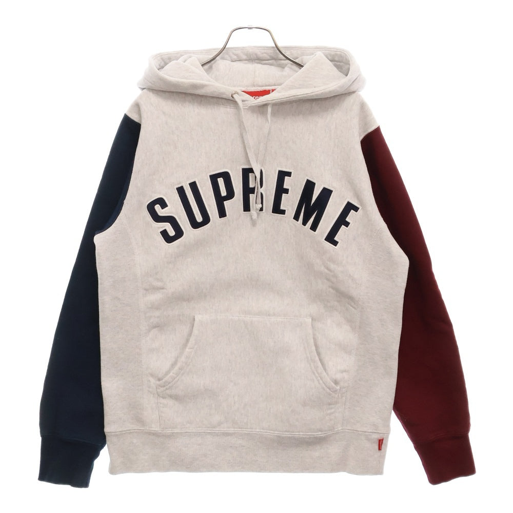SUPREME(シュプリーム) 16AW Color Blocked Arc Logo Hooded Sweatshirt カラーブロックド アーチロゴ フーデッド スウェットシャツ プルオーバーパーカー グレー/ネイビー/ボルドー