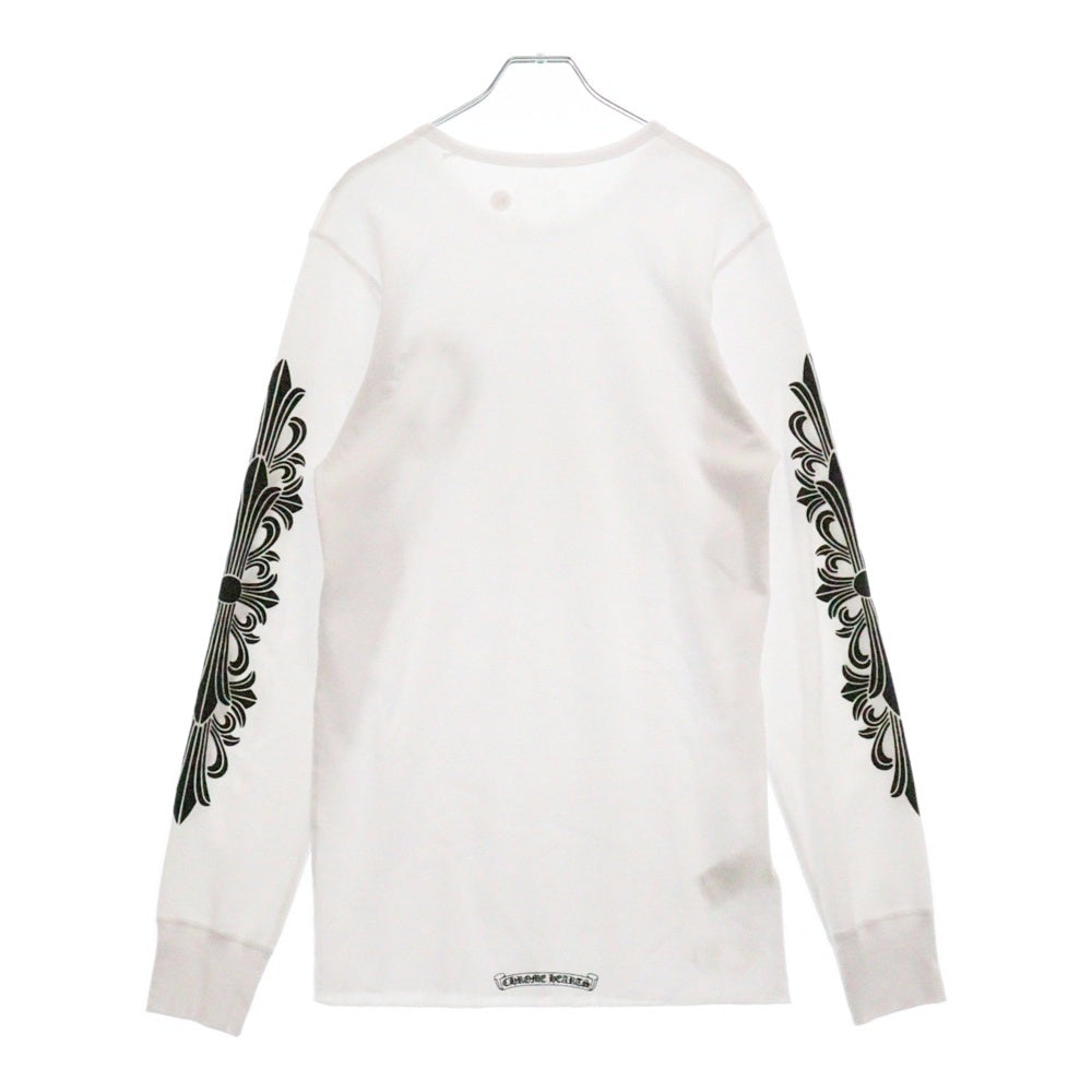 CHROME HEARTS(クロムハーツ) Horseshoe Arm Floral Thermal L/S Tee ホースシュー アームフローラル サーマル長袖Tシャツ ロンT ホワイト