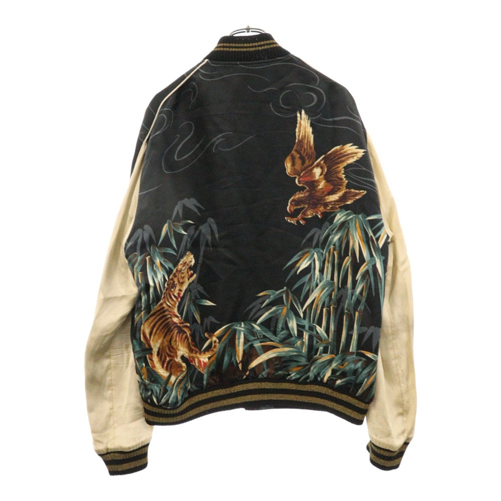 SAINT LAURENT PARIS(サンローランパリ) 16SS Falcon Tiger Eagle Tiger Sukajan Souvenir Blouson Jacket 鷹虎 イーグルタイガースカジャン ジャケット ブルゾン ネイビー 416035 Y981L