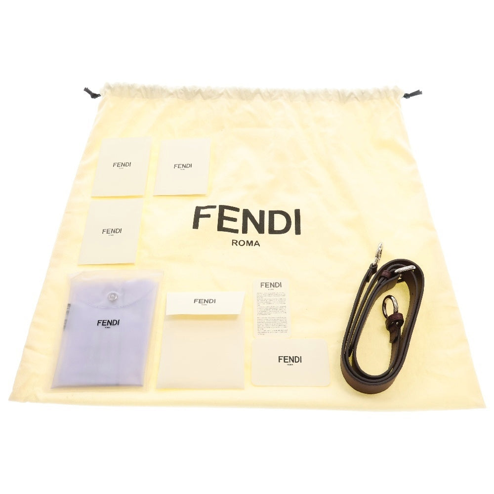 FENDI(フェンディ) フラワースタッズ レギュラー ピーカブー 2way レザー ハンドバッグ ボルドー 8BN290 レディース
