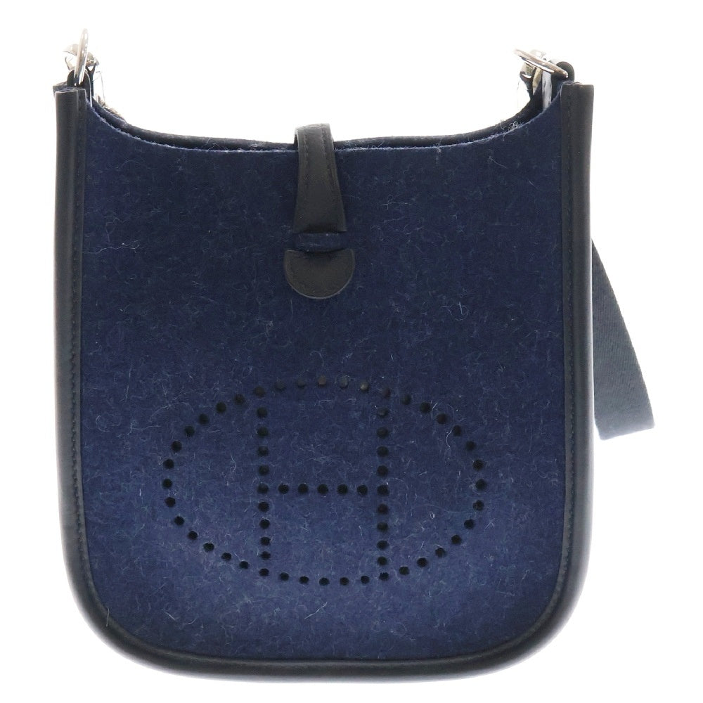HERMES(エルメス) エブリン TPM アマゾン ブルーニュイ フェルト レザーショルダーバッグ ネイビー D刻印 シルバー金具 レディース
