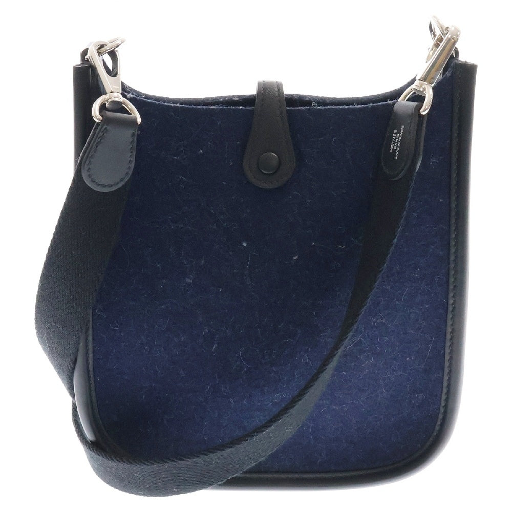 HERMES(エルメス) エブリン TPM アマゾン ブルーニュイ フェルト レザーショルダーバッグ ネイビー D刻印 シルバー金具 レディース