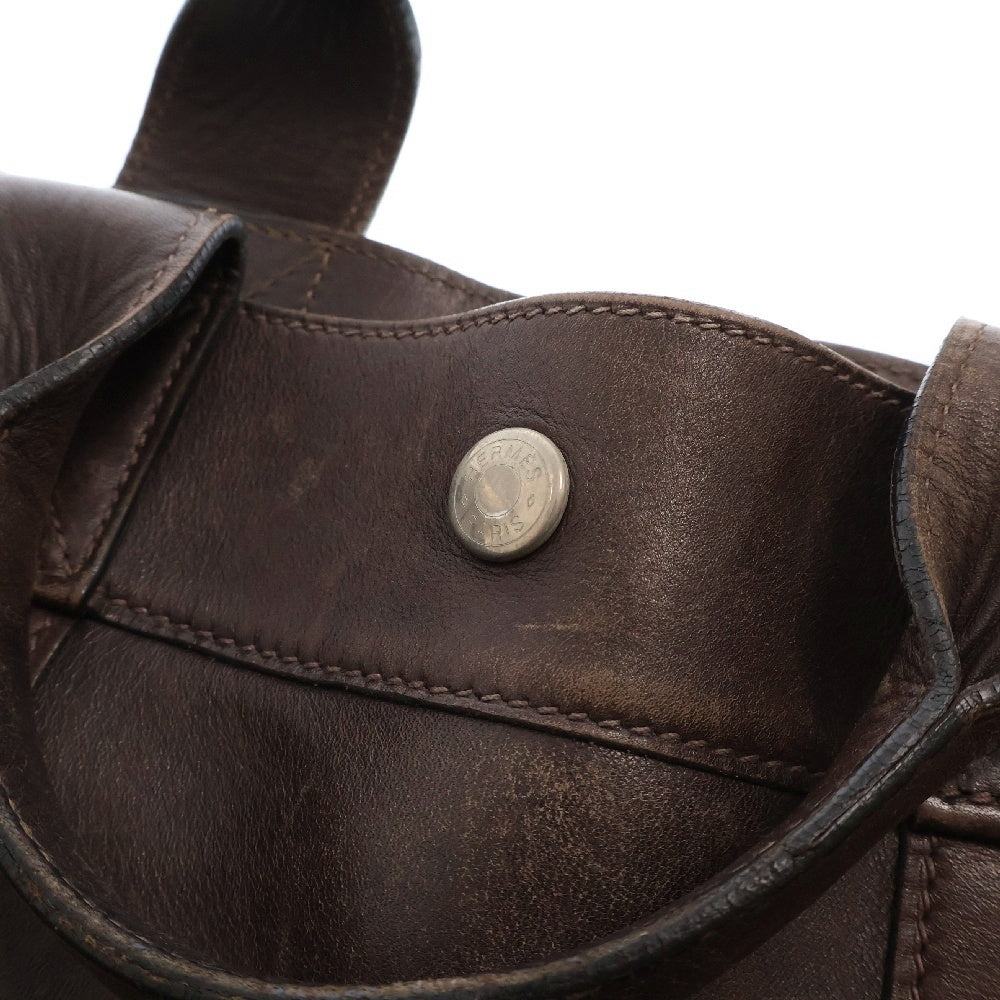 HERMES(エルメス) フールトゥMM エヴァーカーフ ハンド トートバッグ ブラウン □F刻印