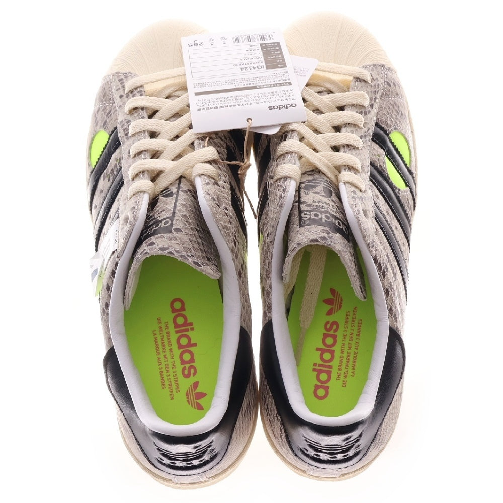 adidas(アディダス) ×FACE SUPERSTAR 82 CLEAR BROWN フェイス スーパースター82 スネーク クリアブラウン ローカットスニーカー グレー US8.5/26.5cm IG4124