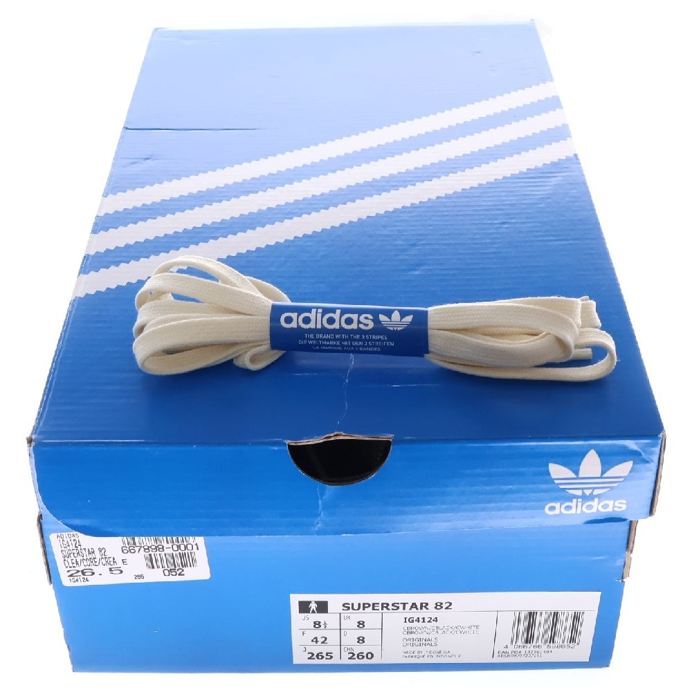 adidas(アディダス) ×FACE SUPERSTAR 82 CLEAR BROWN フェイス スーパースター82 スネーク クリアブラウン ローカットスニーカー グレー US8.5/26.5cm IG4124
