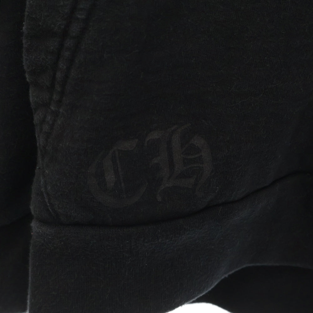CHROME HEARTS(クロムハーツ) HORSESHOE PULLOVER HOODIE ホースシュー アームフローラル プリント スウェット プルオーバーパーカー ブラック