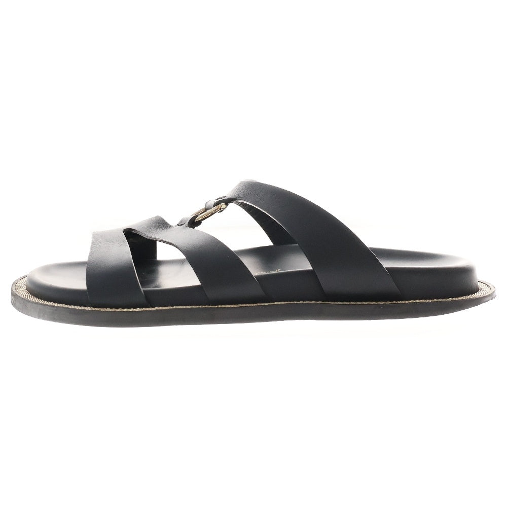 Salvatore Ferragamo(サルヴァトーレ フェラガモ) 23SS MIKELA NERO ミケラ ネロ フラット レザーサンダル ブラック 0759952 レディース