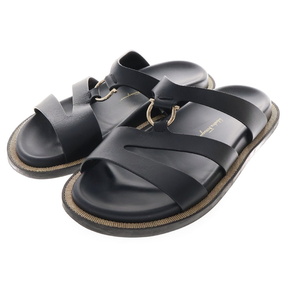 Salvatore Ferragamo(サルヴァトーレ フェラガモ) 23SS MIKELA NERO ミケラ ネロ フラット レザーサンダル ブラック 0759952 レディース