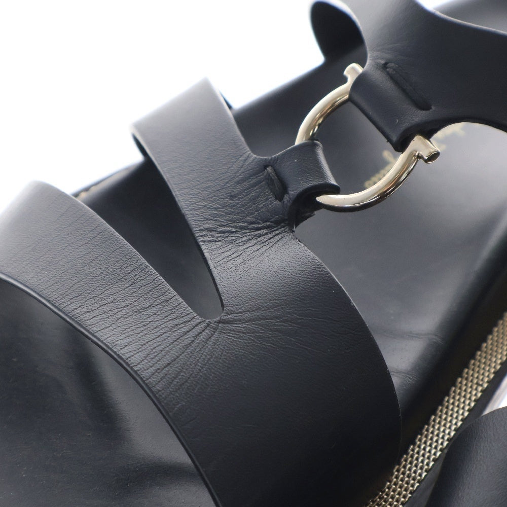 Salvatore Ferragamo(サルヴァトーレ フェラガモ) 23SS MIKELA NERO ミケラ ネロ フラット レザーサンダル ブラック 0759952 レディース