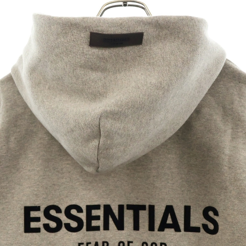 FOG Essentials(エフオージー エッセンシャルズ) Flocky Back Logo Sweat Pullover Parka フロッキーバックロゴ スウェットプルオーバーパーカー グレー