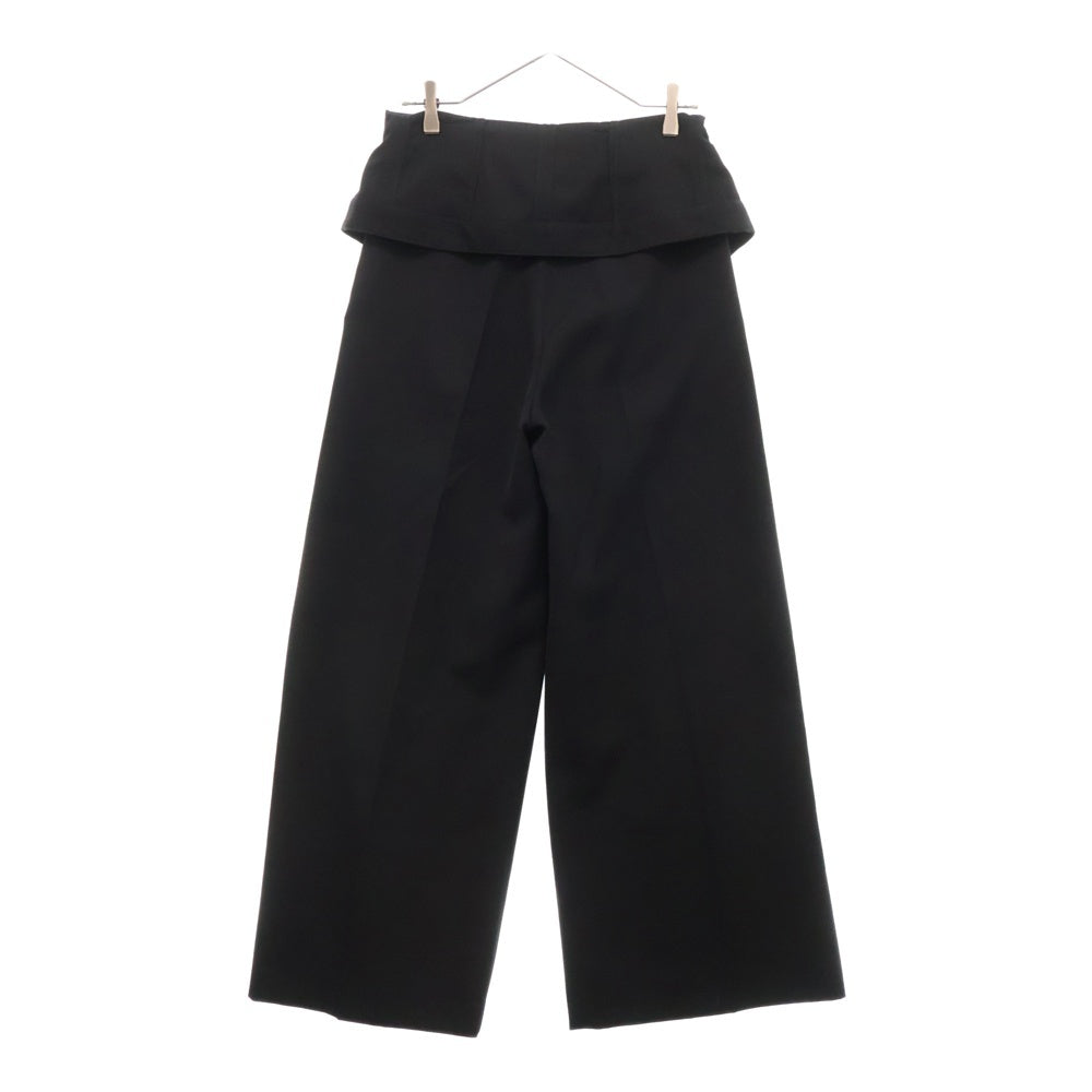 Acne Studios(アクネ ストゥディオズ) コットン センタープレス ワイドスラックスパンツ ブラック レディース FN-WN-TROU001227