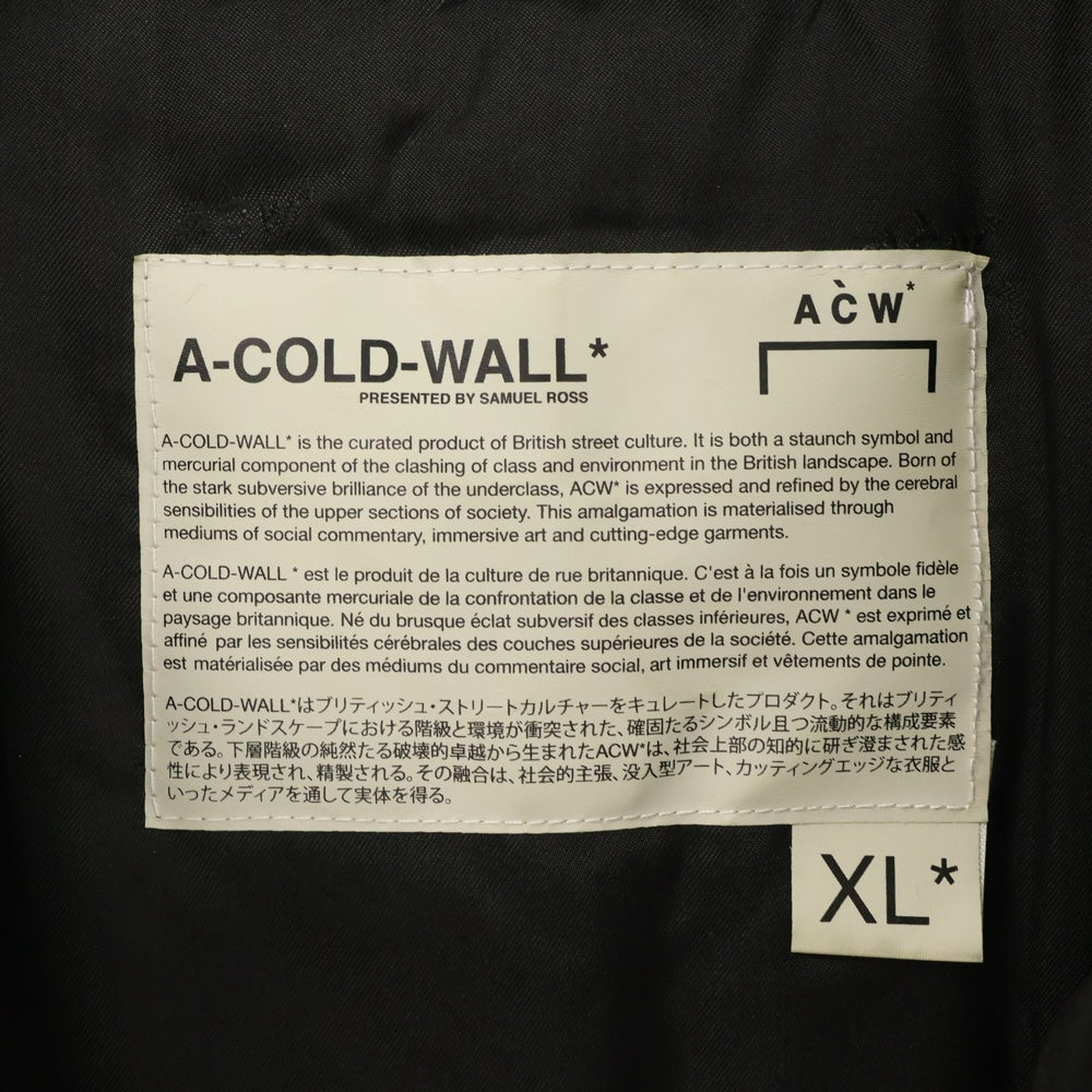 A-COLD-WALL(アコールドウォール) ジップアップ パイピング 中綿 パファー ジャケット ブラック