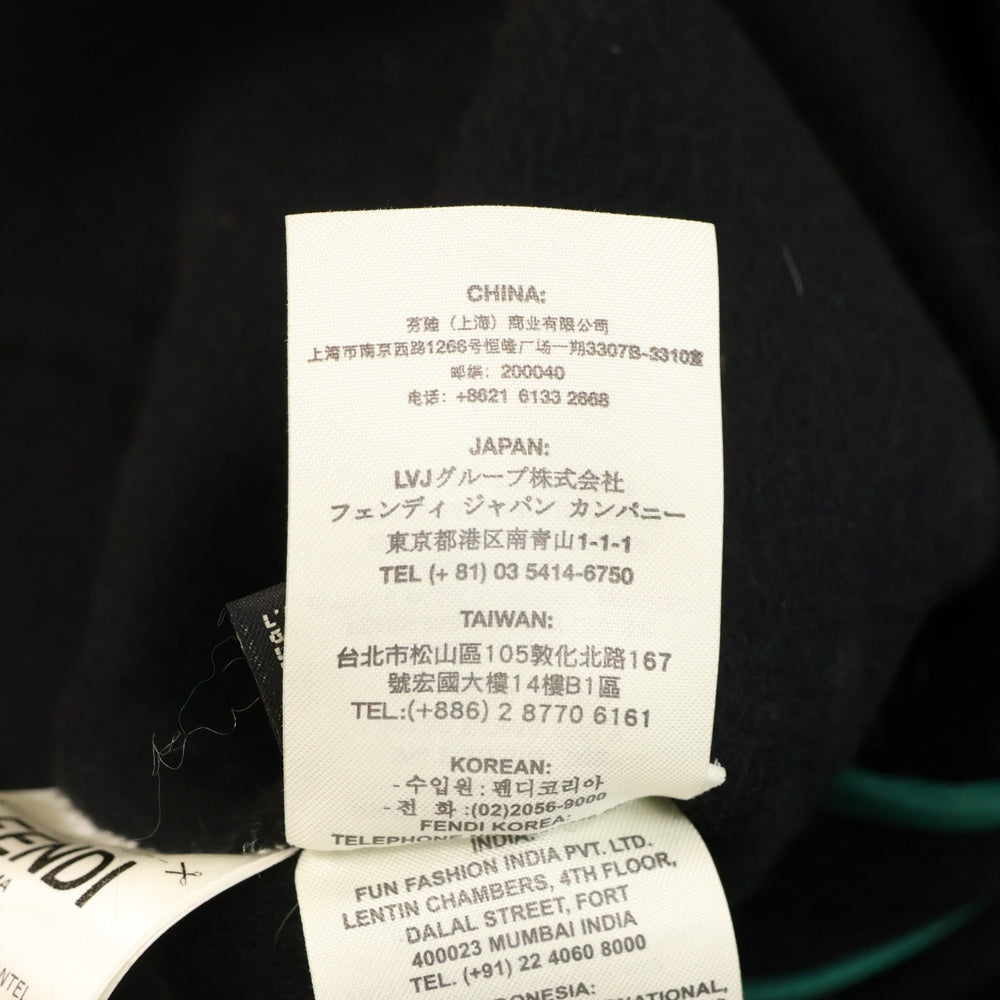 FENDI(フェンディ) カラー ウール ロングコート ブラック/グリーン レディース FF8017 W1D