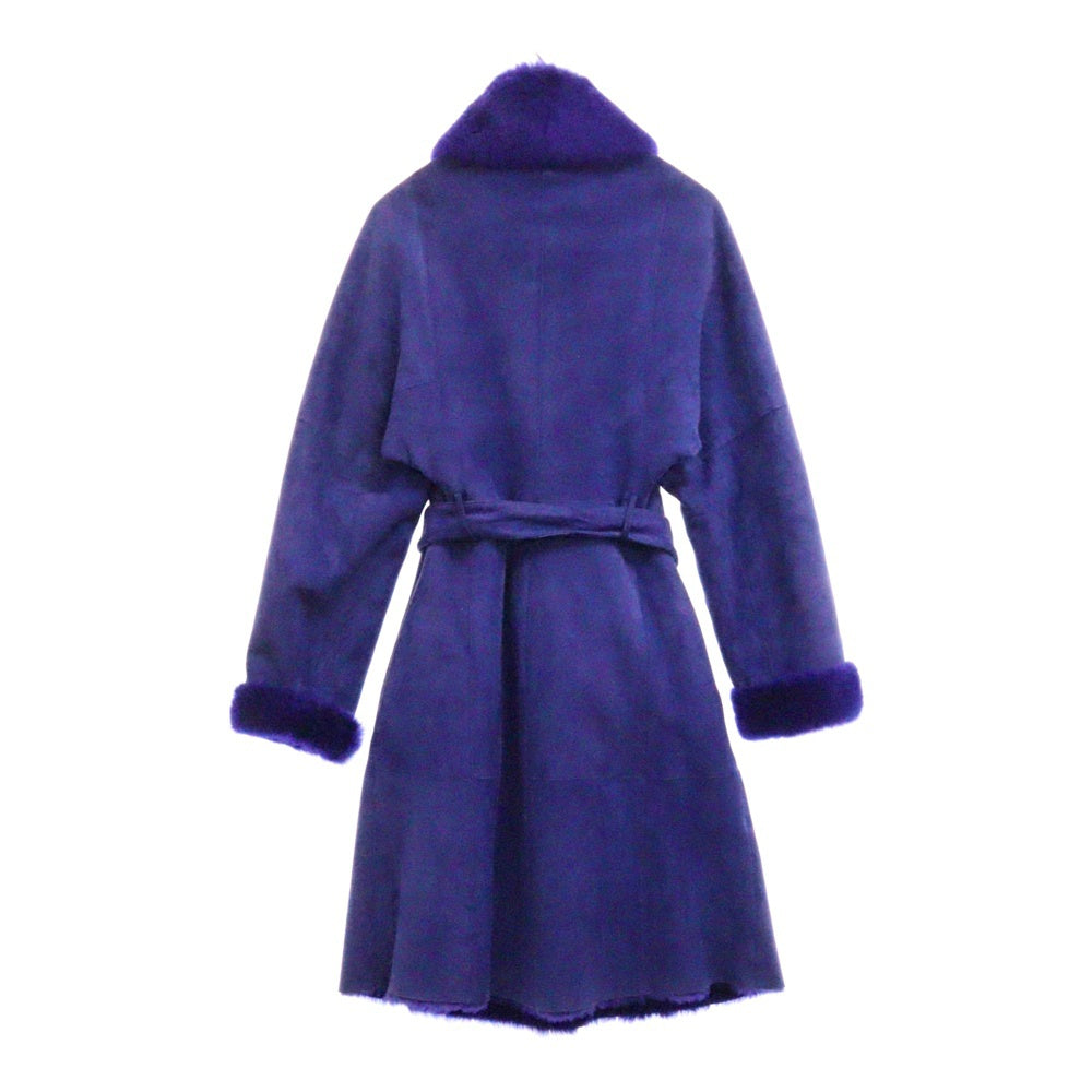 GIORGIO ARMANI(ジョルジオアルマーニ) ラムレザー ムートン ロングコート パープル レディース KAL04P KAP36