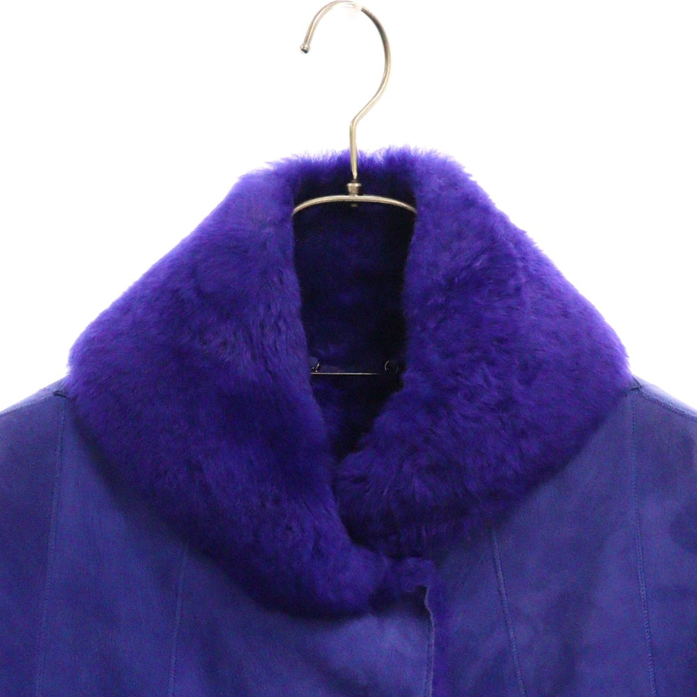 GIORGIO ARMANI(ジョルジオアルマーニ) ラムレザー ムートン ロングコート パープル レディース KAL04P KAP36