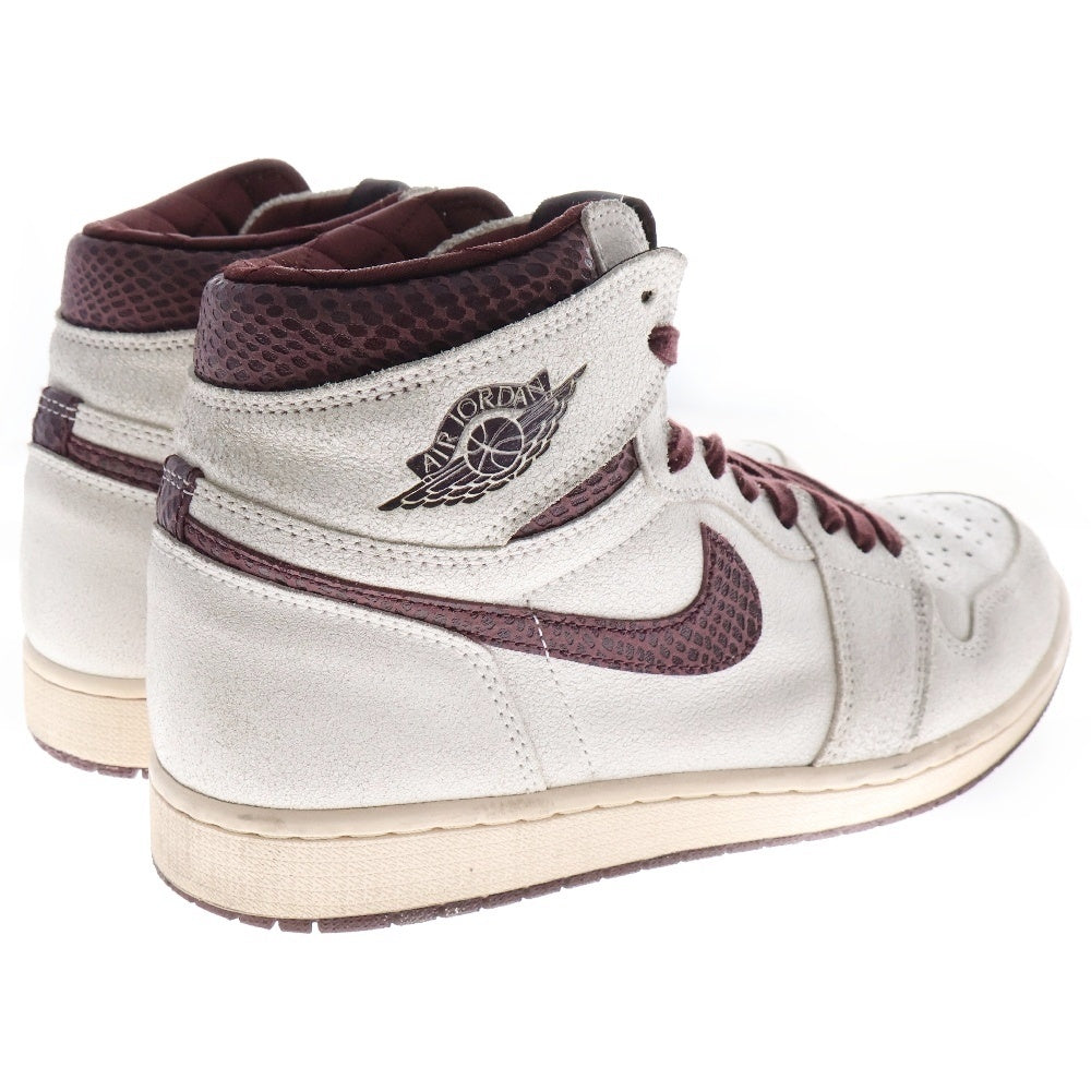 NIKE(ナイキ) ×A MA MANIERE AIR JORDAN1 RETRO HIGH OG SP アマ マニエール エアジョーダン1 セイルアンドバーガンディ ハイカットスニーカー US11/29cm DO7097-100