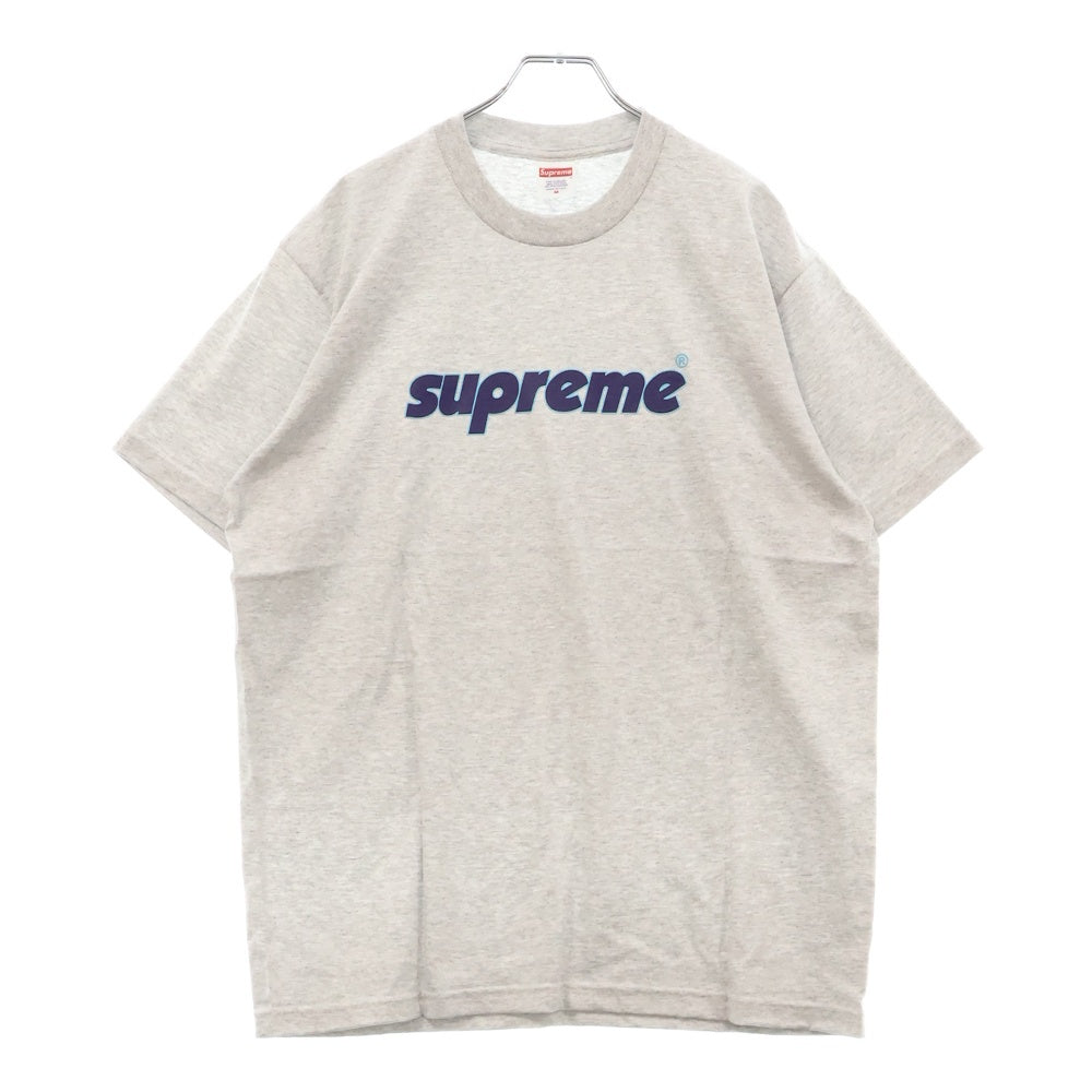 SUPREME(シュプリーム) 24SS Pinline Tee ピンライン ロゴプリント 半袖Tシャツ カットソー グレー