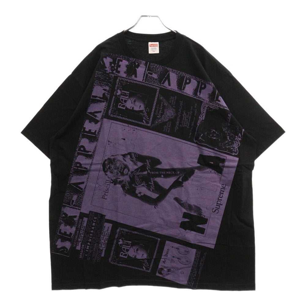 SUPREME(シュプリーム) 24SS Collage Tee コラージュ プリント クルーネック 半袖Tシャツ カットソー ブラック/パープル
