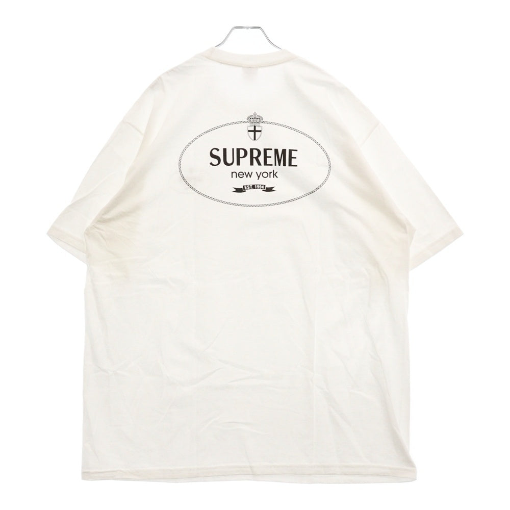 SUPREME(シュプリーム) 24SS Crest Tee クレスト ロゴプリント クルーネック 半袖Tシャツ カットソー ホワイト