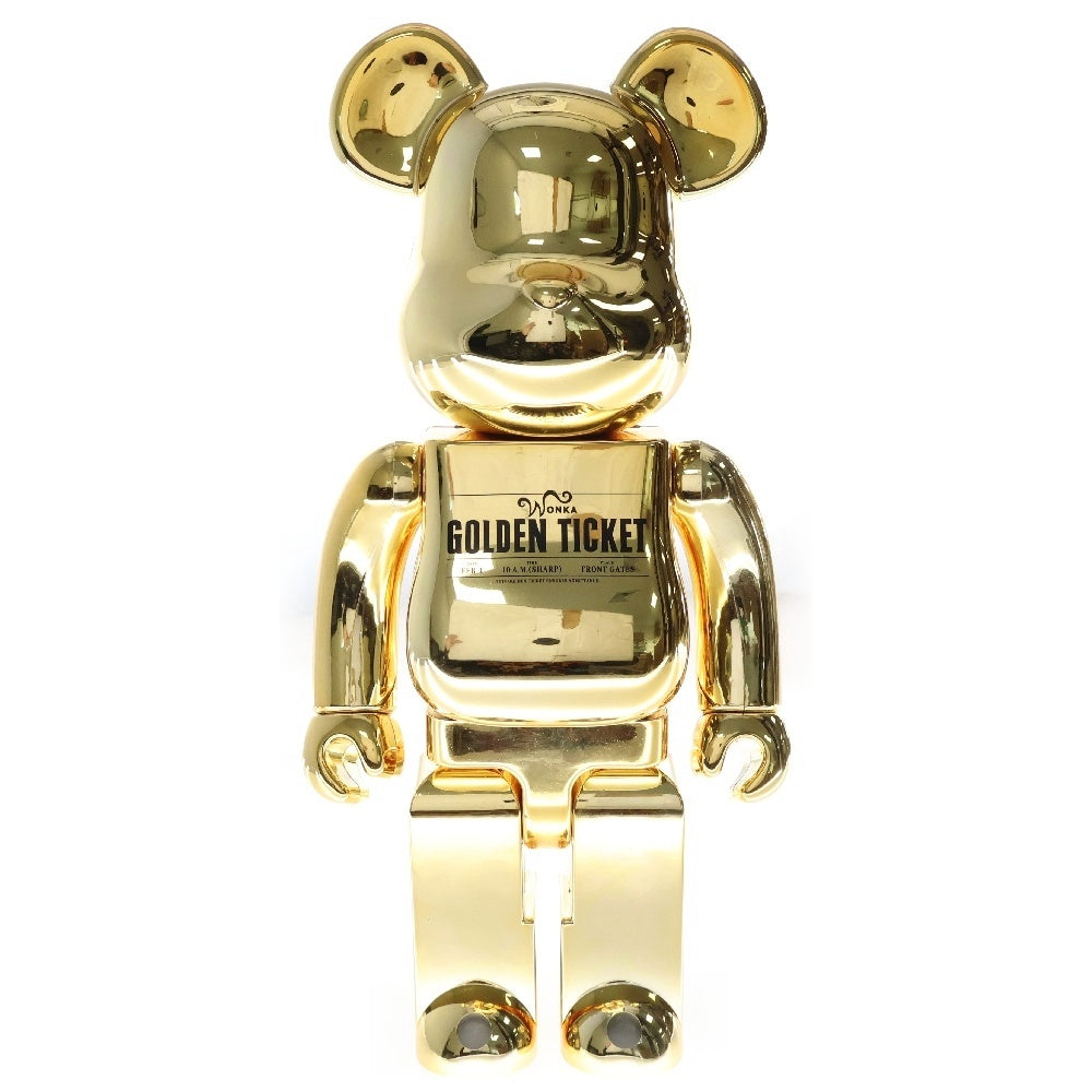 MEDICOM TOY(メディコムトイ) 400% ベアブリック チャーリーとチョコレート工場 ゴールデンチケット ベアブリック フィギュア 人形 ゴールド