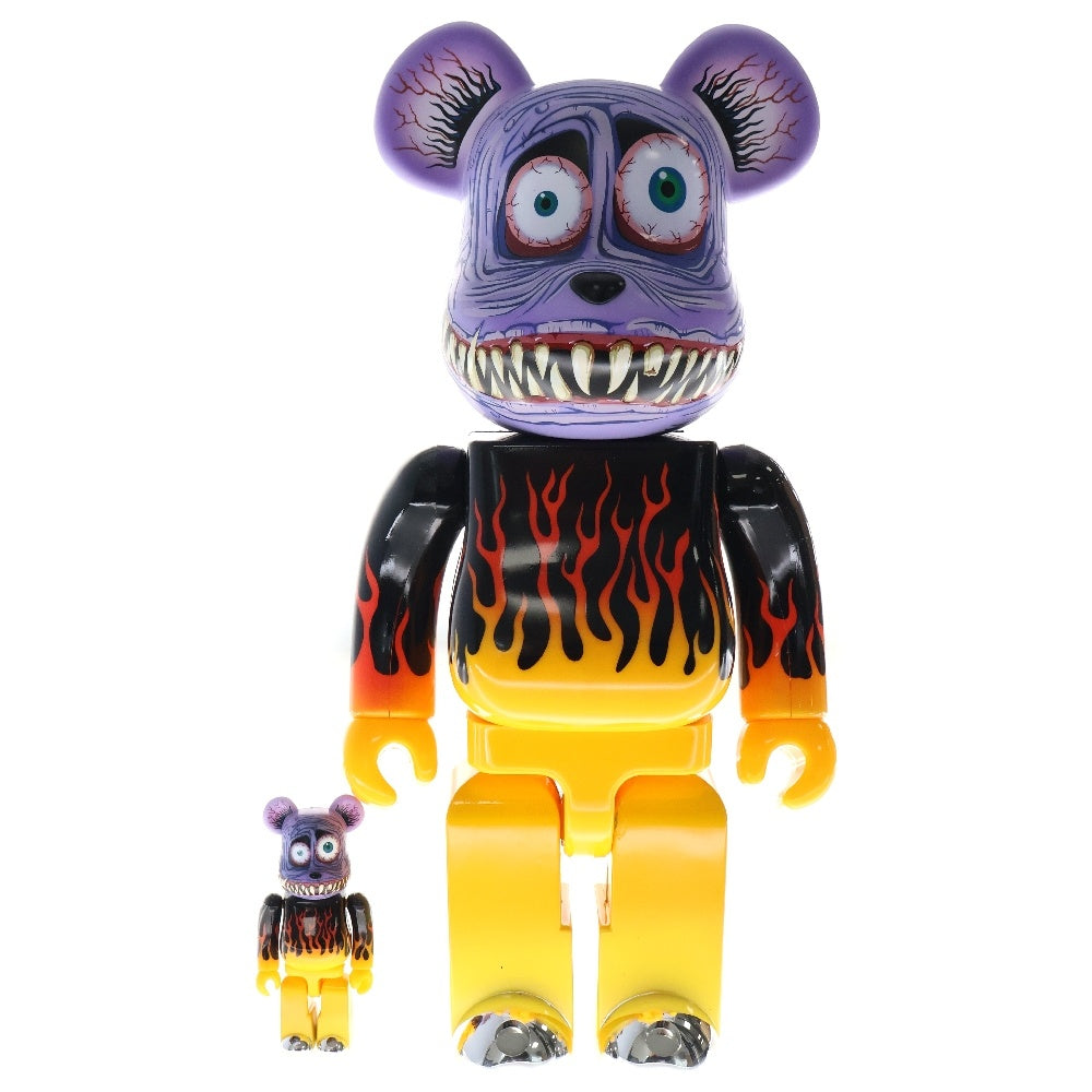 MEDICOM TOY(メディコムトイ) BE@RBRICK MARK PARKER WORLD WIDE TOUR 100%&400% ベアブリック マークパーカー ワールドワイドツアー 人形 フィギュア パープル/オレンジ
