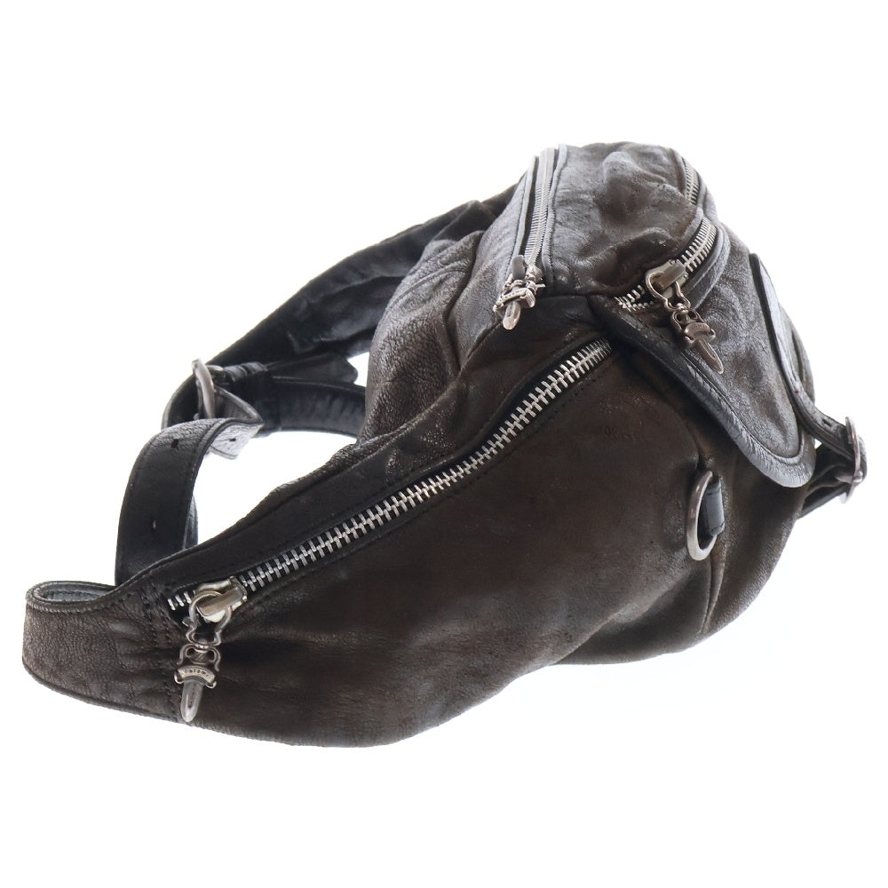 CHROME HEARTS(クロムハーツ) #1 SNAT PACK スナットパック ダガージップ ガンスリンガーベルト レザーウエストバッグ ブラック BCA378
