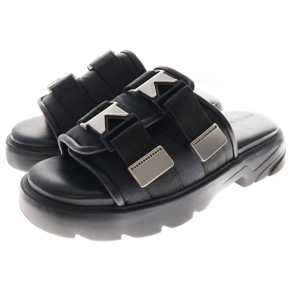 BOTTEGA VENETA(ボッテガヴェネタ) Flash フラッシュ ダブルベルト レザー サンダル ミュール ブラック 690034