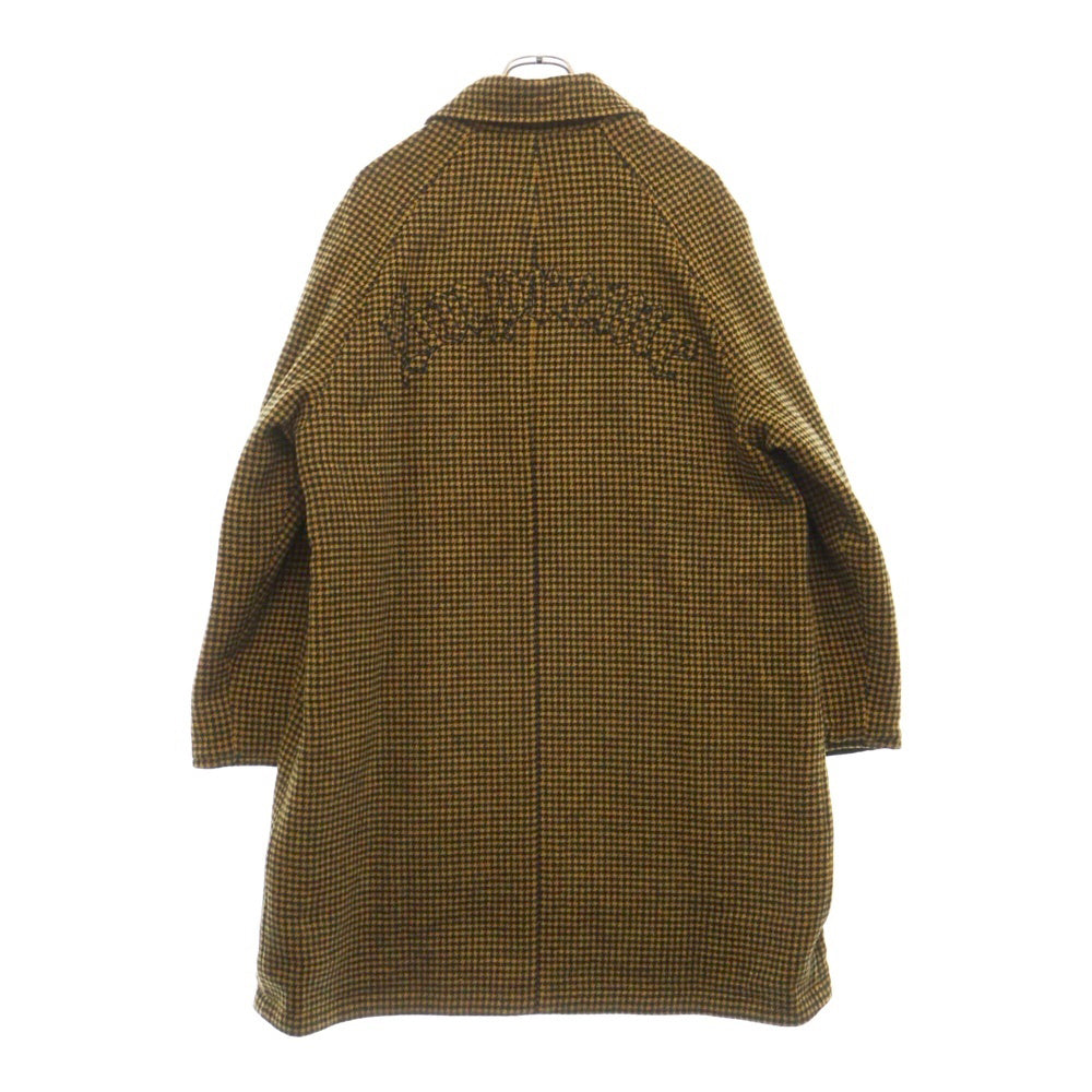 SUPREME(シュプリーム) 23AW Reversible Houndstooth Overcoat リバーシブル フードストゥース オーバーコート ブラック/イエロー