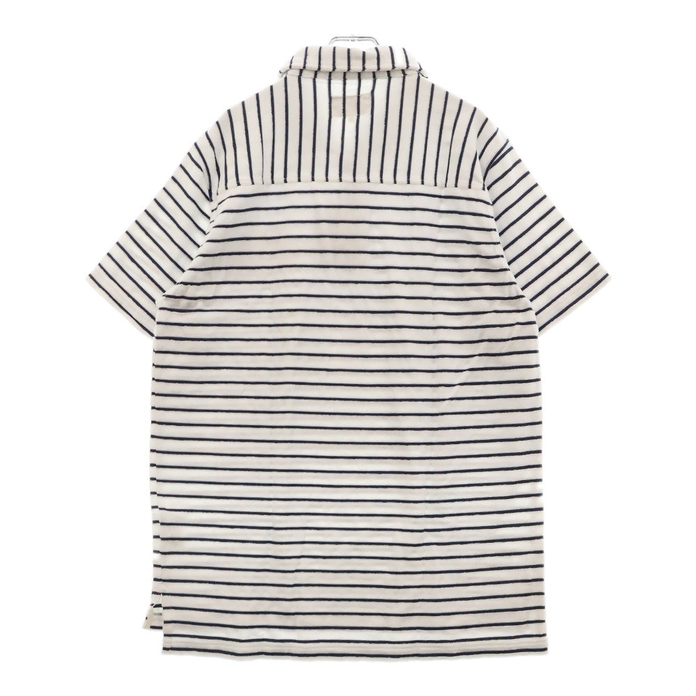 THE NORTH FACE(ザノースフェイス) PILE BORDER POLO 茶タグ復刻 パイル地 ボーダー半袖ポロシャツ ホワイト/ネイビー AT40803