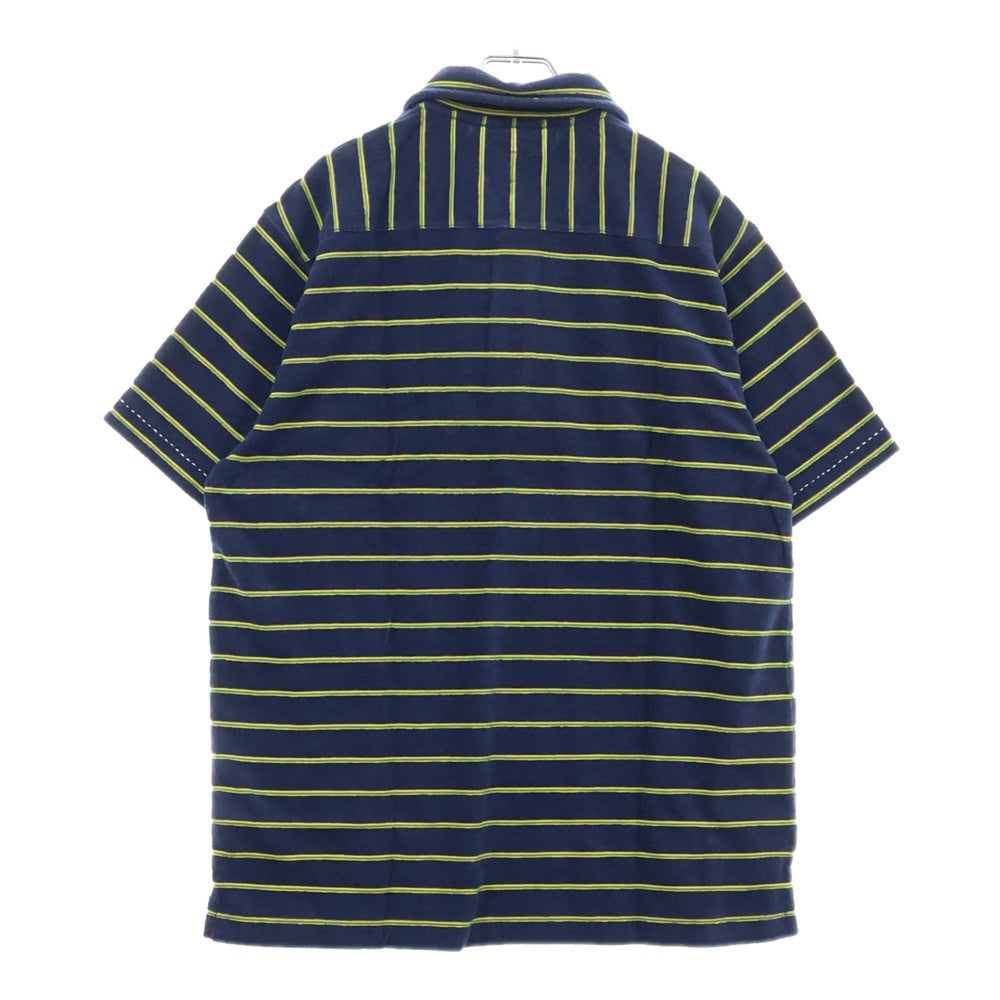 THE NORTH FACE(ザノースフェイス) PILE BORDER POLO パイル ボーダー 半袖ポロシャツ ブルー AT40706