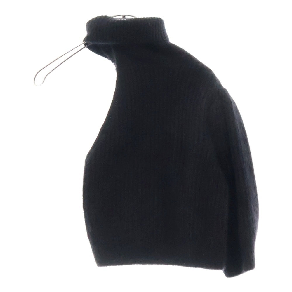CELINE(セリーヌ) MOHAIR SILK CROPPED TURTLENECK SWEATER モヘア シルク クロップド タートルネック ニット セーター ブラック レディース 2A33T377N