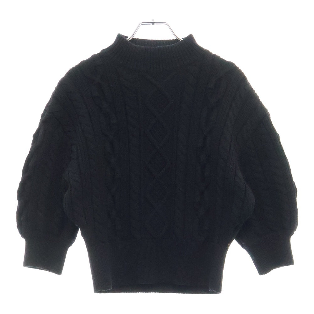 LOUIS VUITTON(ルイヴィトン) 16AW ウール ケーブルニット 半袖セーター ブラック レディース RW162A OPC FAKS12