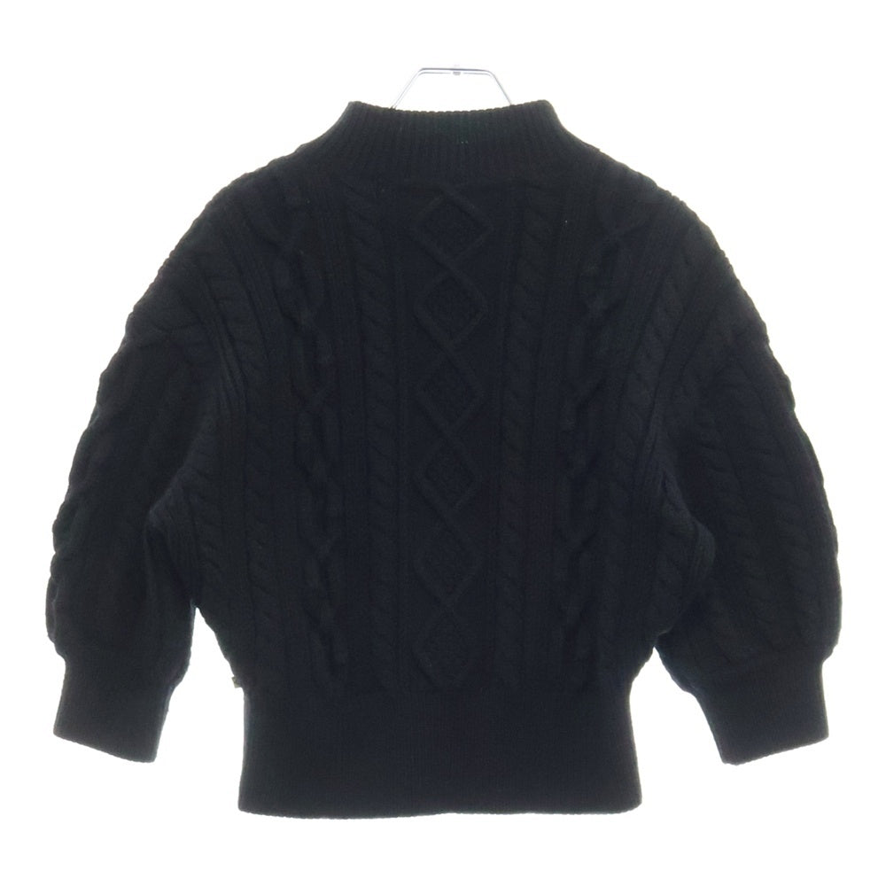 LOUIS VUITTON(ルイヴィトン) 16AW ウール ケーブルニット 半袖セーター ブラック レディース RW162A OPC FAKS12