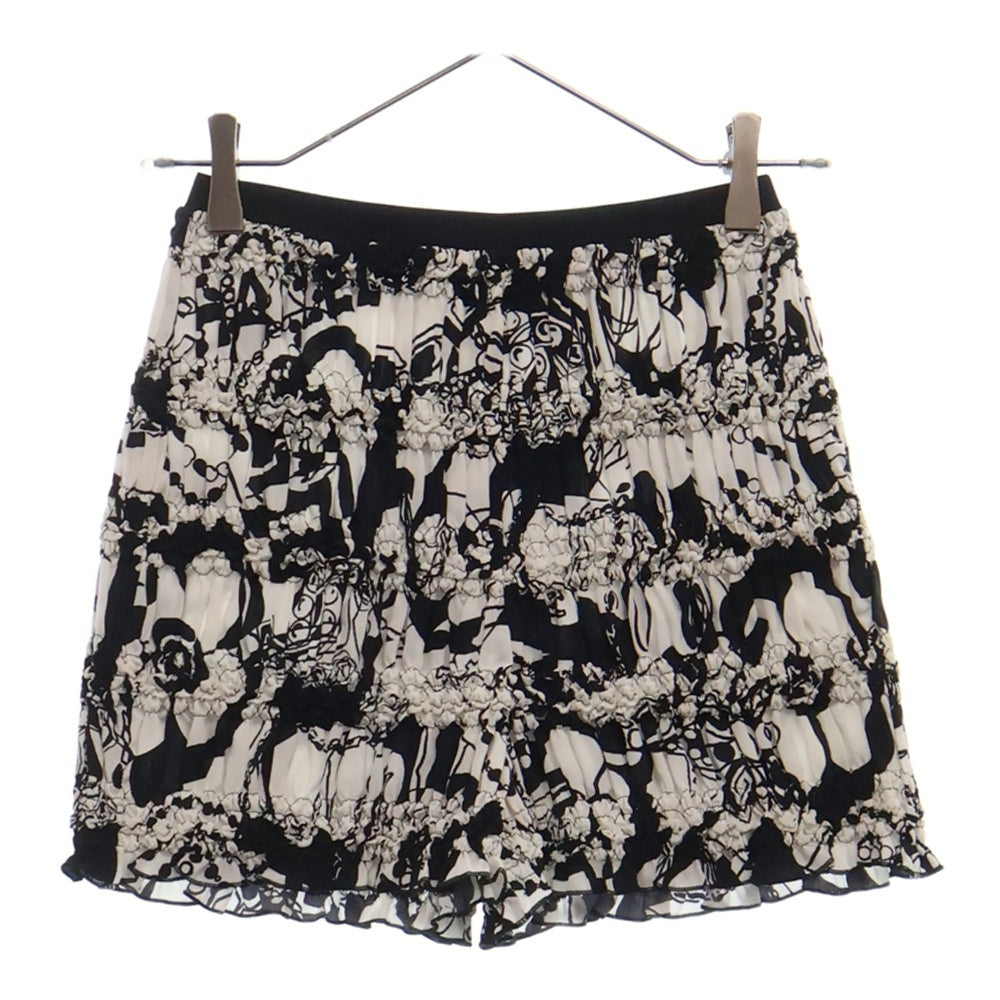 CHANEL(シャネル) プリント シルク ショートパンツ ハーフパンツ ショーツ ブラック/ホワイト レディース P71960 V63357