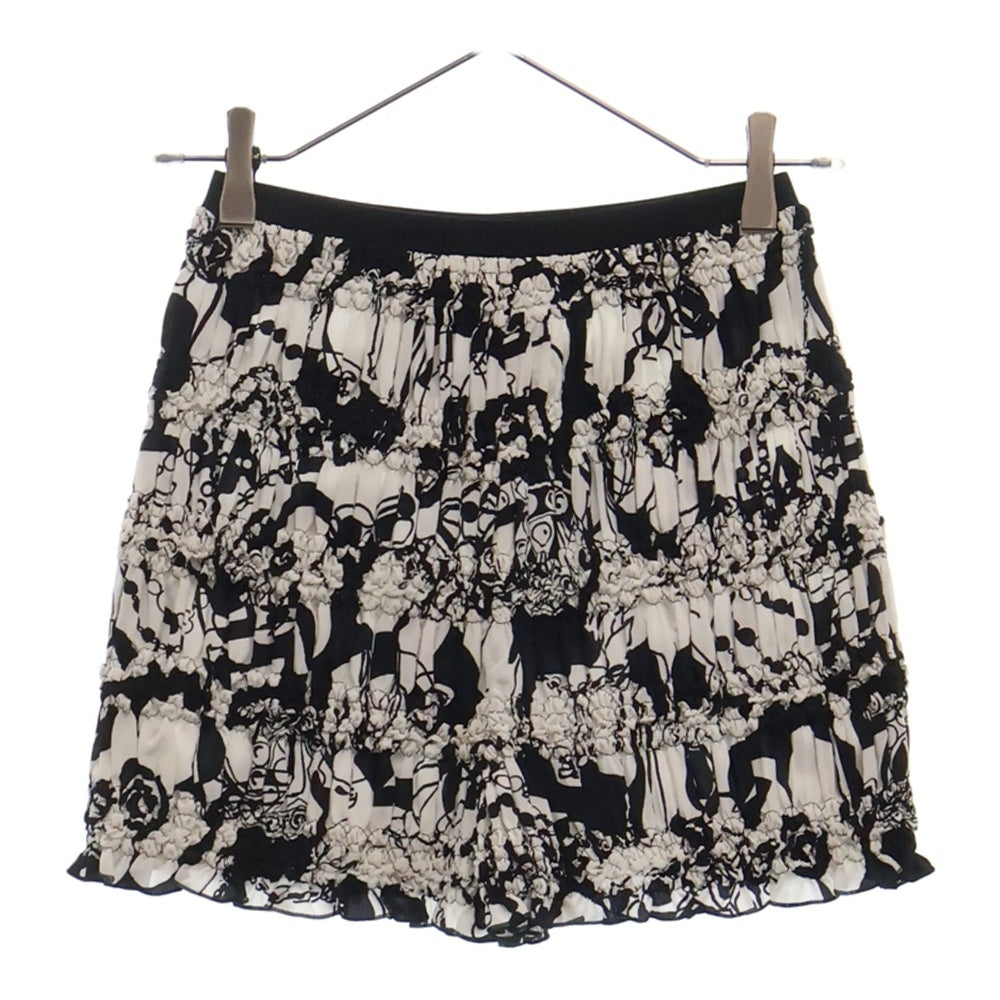 CHANEL(シャネル) プリント シルク ショートパンツ ハーフパンツ ショーツ ブラック/ホワイト レディース P71960 V63357
