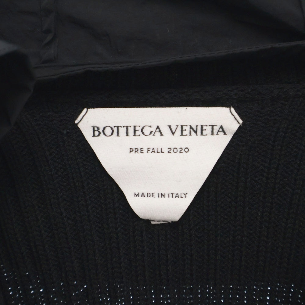 BOTTEGA VENETA(ボッテガヴェネタ) 20AW 2WAY ナイロンフーディー ジップアップ ドライバーズニット ブラック 631288 VKVX0