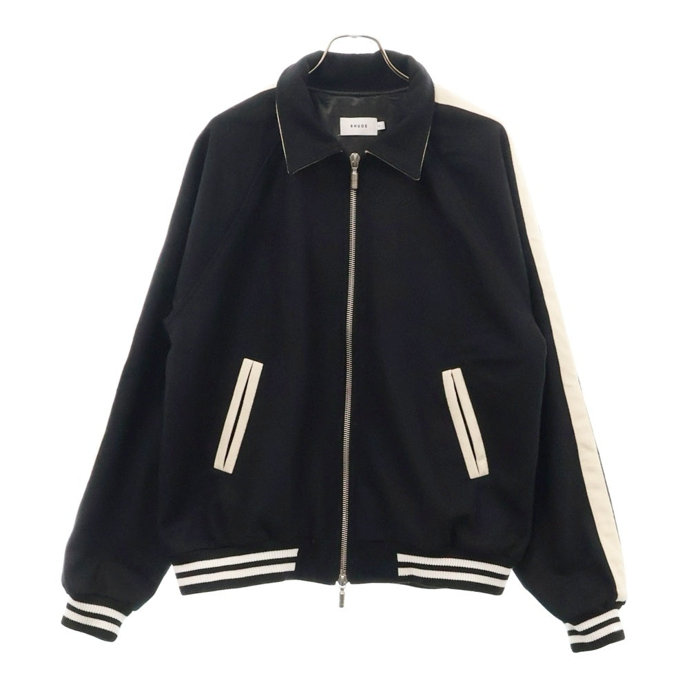 RHUDE(ルード) Boys Signature Bomber ボーイズ シグネチャー ジップアップ ボンバー ジャケットブラック/ホワイト