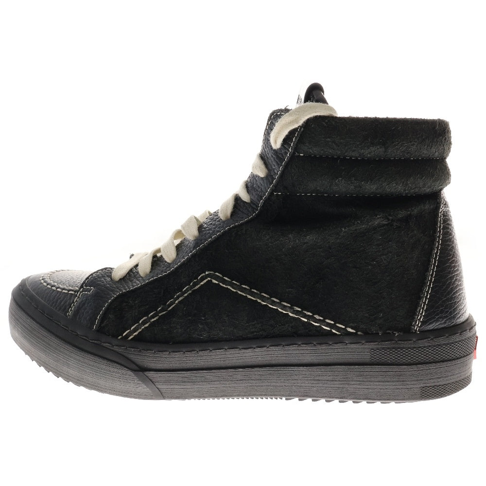 RHUDE(ルード) V1-HI スエード切り替え レザー ハイカットスニーカー ブラック 05AFO13901