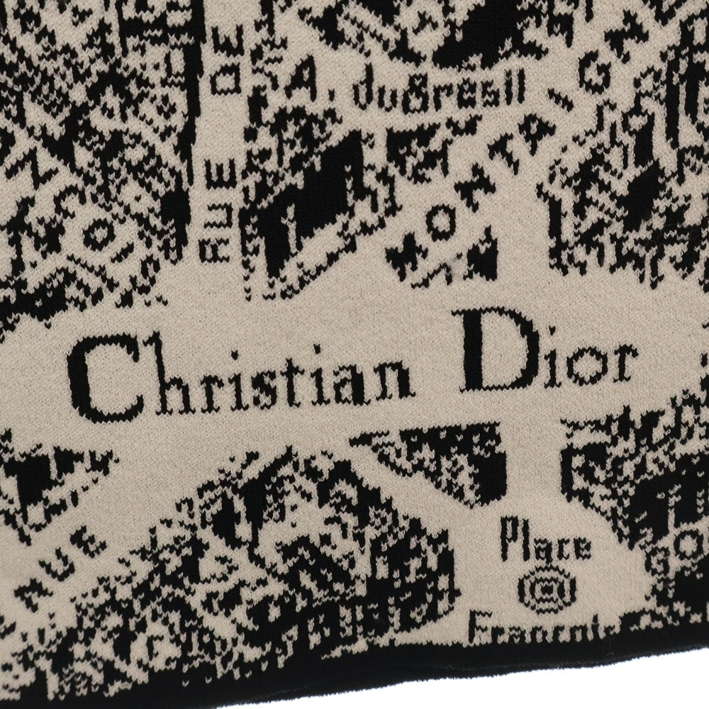 Christian Dior(クリスチャンディオール) 24SS Plan de Paris Skirt プラン ドゥ パリ 総柄 レーヨン ミニスカート ホワイト/ブラック レディース 324J11AM505