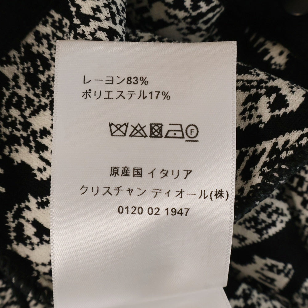 Christian Dior(クリスチャンディオール) 24SS Plan de Paris Skirt プラン ドゥ パリ 総柄 レーヨン ミニスカート ホワイト/ブラック レディース 324J11AM505