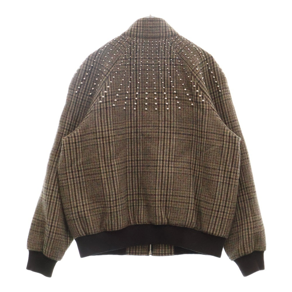 CELINE(セリーヌ) 22AW TEDDY JACKET WITH STAND UP COLLAR IN CHECKED WOOL ウール ハンティング チェック テディ ジャケット ブラウン 2V20L826R