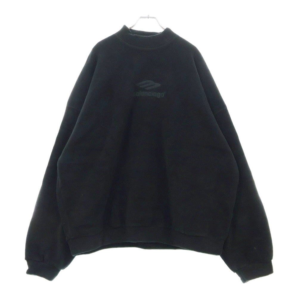 BALENCIAGA(バレンシアガ) 23AW ユニティ ロゴ モックネック フリース スウェットトレーナー ブラック 697975 TPVK5
